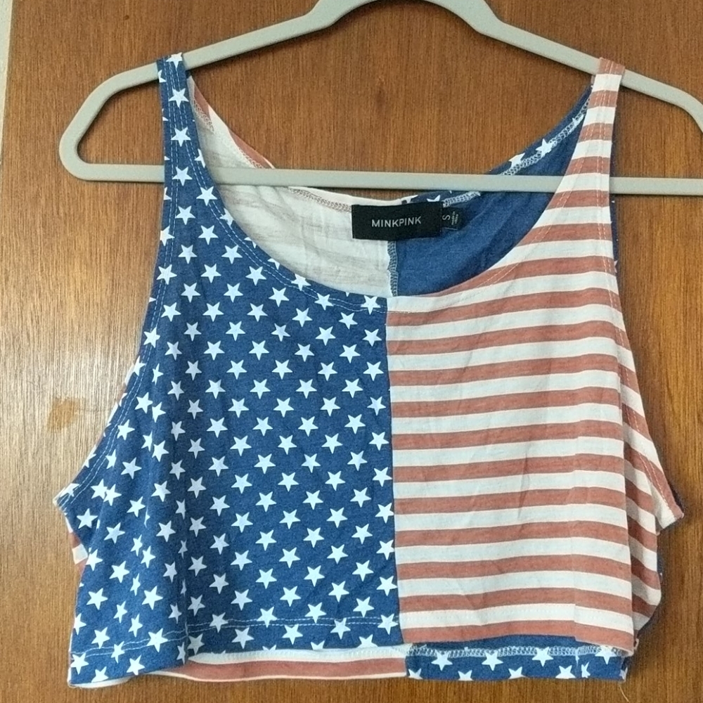 Stars & Stripes, red white and blue crop top